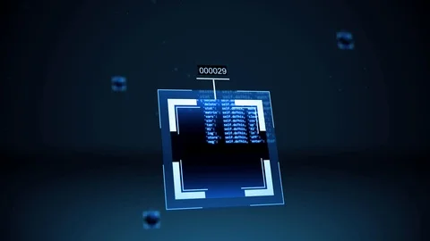 Artificial Intelligence or Nanobytes algorithm concept - Close up Stock Footage 86465690