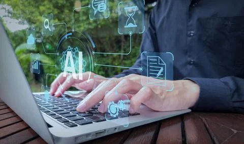 Artificial Intelligence in Outdoor Computing Environment Stockfoto's