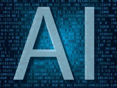 Artificial intelligence over binary background イラスト素材