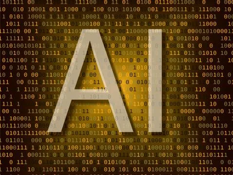 Artificial intelligence over binary background イラスト素材