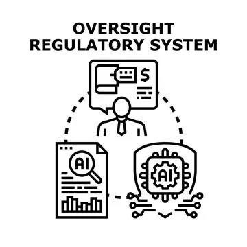 Artificial intelligence oversight regulatory system development Stock Illustration