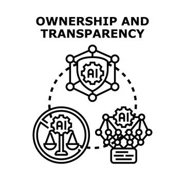Artificial intelligence ownership and transparency concept Illustration