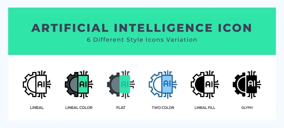 Artificial intelligence pack of icons. vector illustration. 스톡 일러스트