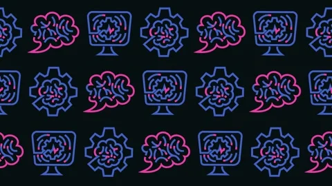 Artificial intelligence pattern with seamless neural network, smart brain Stock Footage 334954178