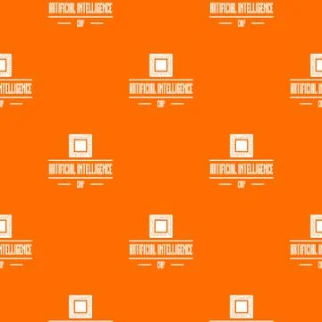 Artificial intelligence pattern vector orange 库存插图
