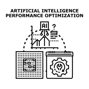 Artificial intelligence performance optimization technology development conce Stock Illustration