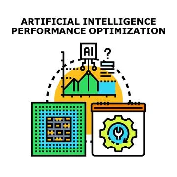 Artificial intelligence performance optimization technology development conce Stock Illustration