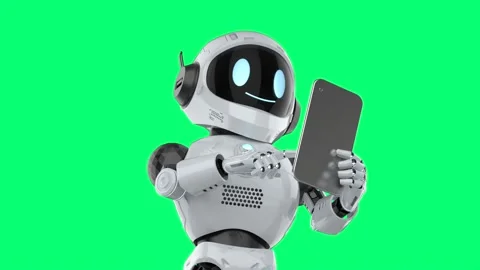 Artificial intelligence personal assistant robot with digital tablet Stock Footage 317486855