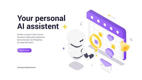 Artificial Intelligence Personal Assistant Time Management Scheduling Autom.. Stock-Illustration