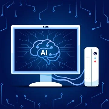 Artificial Intelligence On Personal Computer Stock Illustration