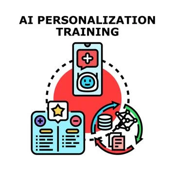 Artificial intelligence personalization training concept improving user exp.. Stock Illustration
