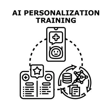 Artificial intelligence personalization training optimizing data processing.  イラスト素材