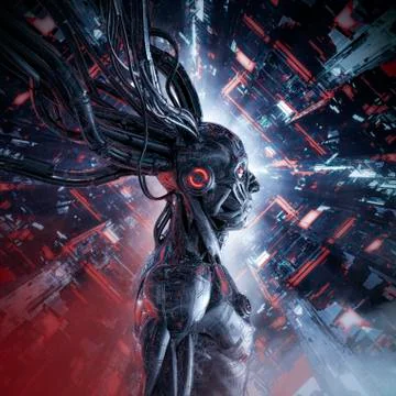 Artificial intelligence personified Stock Illustration