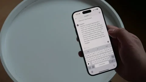 Artificial intelligence on the phone. Chatgpt application. Stock Footage 258270528