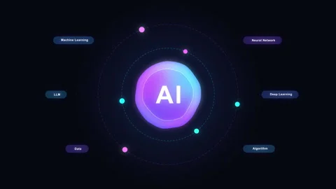 Artificial intelligence pixel art animation loop with digital network elements Stock-Footage 347245018