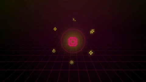 Artificial Intelligence Plasma Core HUD Interface Seamless Loop 스톡 동영상 334342947