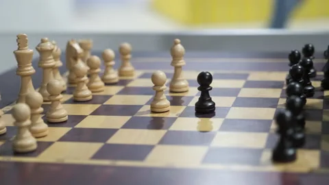 Artificial Intelligence playing chess. Electronic futuristic chess board. Video stock 167915905