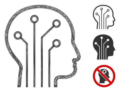 Artificial Intelligence Polygonal Web Vector Mesh Illustration Stock Illustration