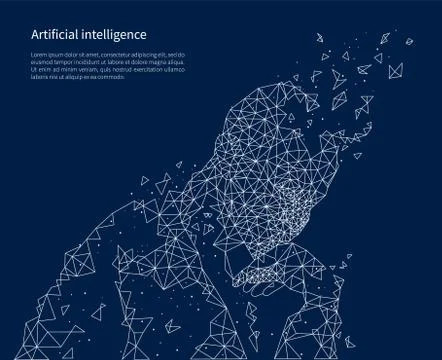 Artificial Intelligence Poster Illuminated Vector Stock Illustration