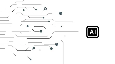 Artificial intelligence powered chip technology video background. black and.. Video stock 306876605