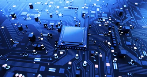 Artificial Intelligence Powered Computer CPU Processor. Stock Footage 288128753