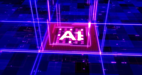 Artificial Intelligence Powered CPU Processor Analyzing Data. Stock Footage 236557515