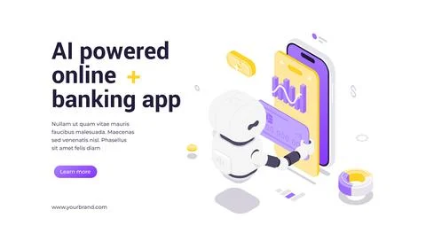 Artificial Intelligence Powered Online Banking Application Managing Digital.. Illustration