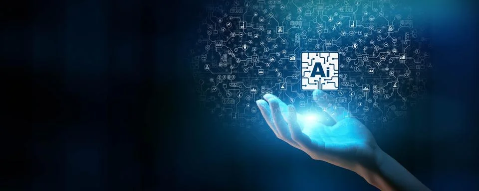 Artificial Intelligence Powering Digital Transformation and Innovation. Fotos Stock
