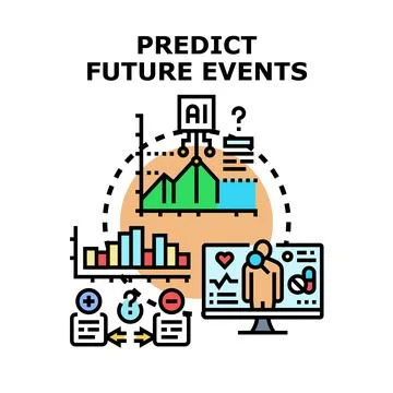 Artificial intelligence predicting future events and complex data Stock Illustration