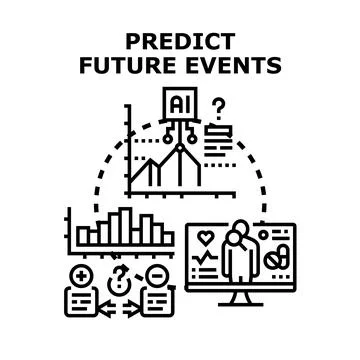 Artificial intelligence predicting future events and complex data Stock Illustration