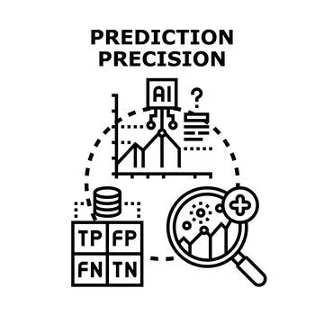 Artificial intelligence prediction precision concept analyzing data Stock Illustration