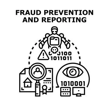 Artificial intelligence preventing and reporting digital fraud 스톡 일러스트
