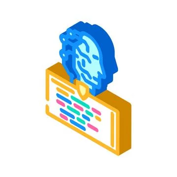 Artificial intelligence processing biometric face recognition data Illustrazione stock
