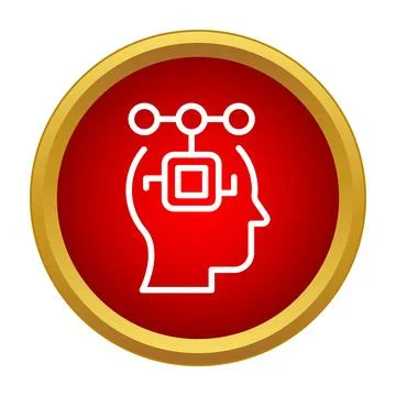 Artificial intelligence processing brain, head with digital connections Illustrazione stock