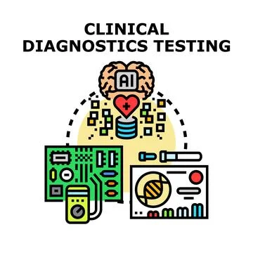 Artificial intelligence processing clinical diagnostics testing data Illustrazione stock