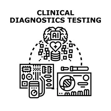 Artificial intelligence processing clinical diagnostics testing data Stock Illustration