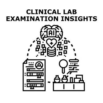 Artificial intelligence processing clinical laboratory insights for health Stock Illustration