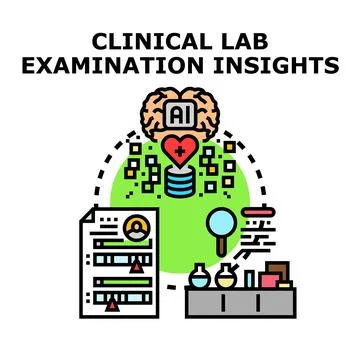 Artificial intelligence processing clinical laboratory insights for health Stock Illustration