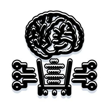 Artificial intelligence processing consumer shopping data Illustrazione stock