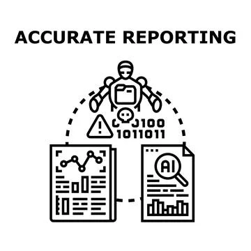 Artificial intelligence processing data for accurate reporting Stock-Illustration