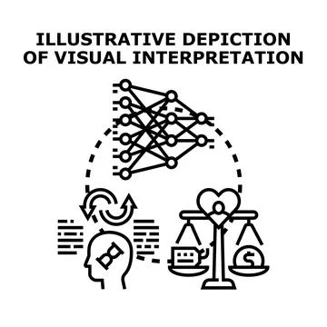 Artificial intelligence processing data and making decisions Stock Illustration