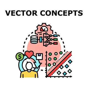 Artificial intelligence processing data and machine learning concepts Stock Illustration