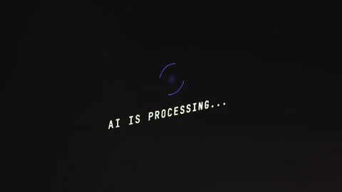 Artificial intelligence processing data and generating answer. Stockfoto's