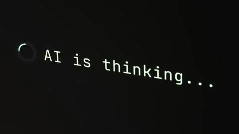 Artificial intelligence processing data and generating answer. Stockfoto's