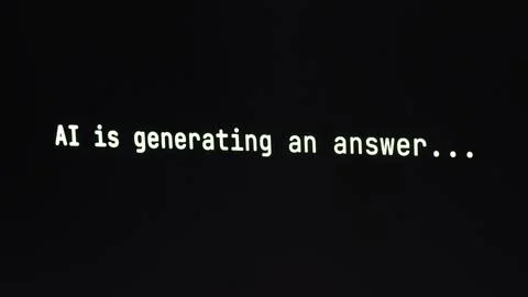 Artificial intelligence processing data and generating answer. Stock Photos