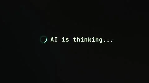Artificial intelligence processing data and generating answer. Stockfoto's