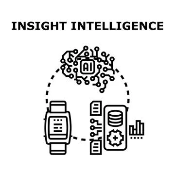 Artificial intelligence processing data for business insight 스톡 일러스트