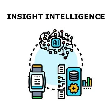 Artificial intelligence processing data for business insight Stock Illustration