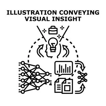 Artificial intelligence processing data for business insight Stock Illustration