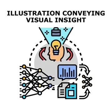 Artificial intelligence processing data for business insight Stock Illustration